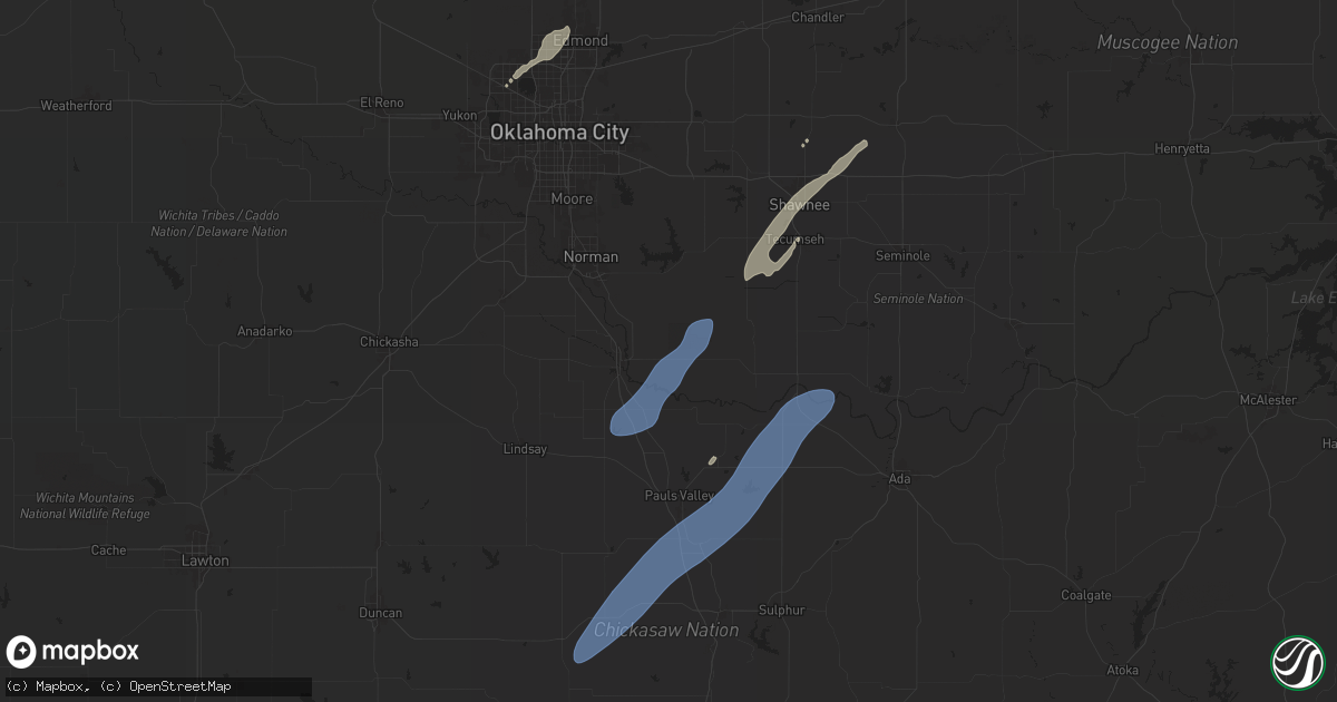 Hail map in Lexington, OK on November 4, 2024