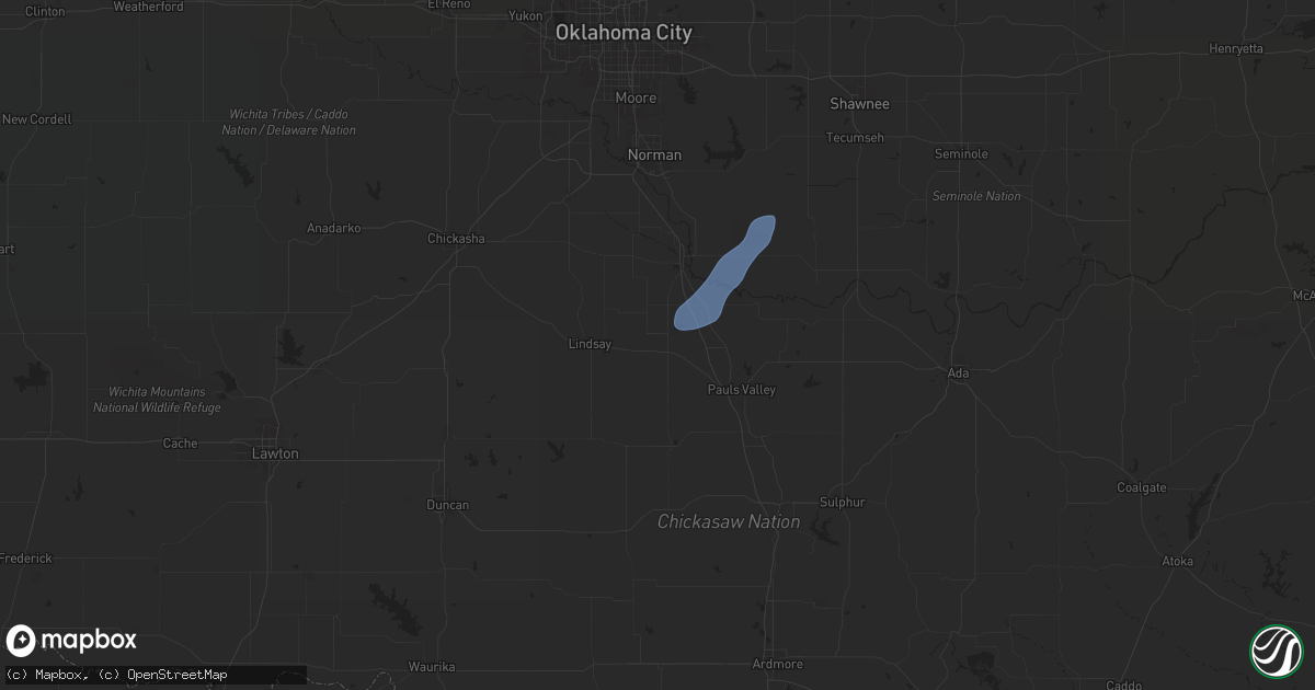 Hail map in Maysville, OK on November 4, 2024