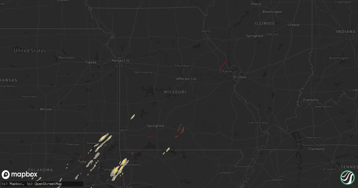 Hail map in Missouri on November 4, 2024