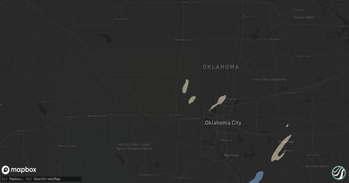 Hail map in Okarche, OK on November 4, 2024