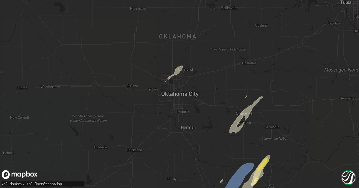 Hail map in Oklahoma City, OK on November 4, 2024
