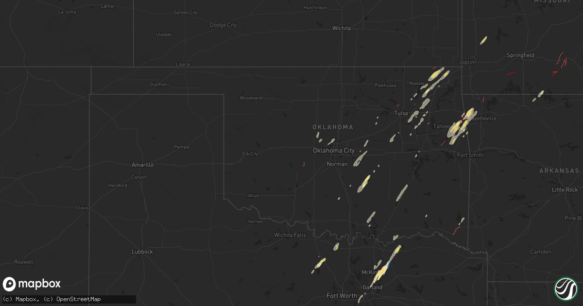 Hail map in Oklahoma on November 4, 2024