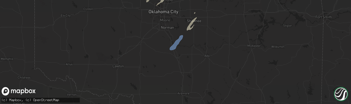 Hail map in Paoli, OK on November 4, 2024