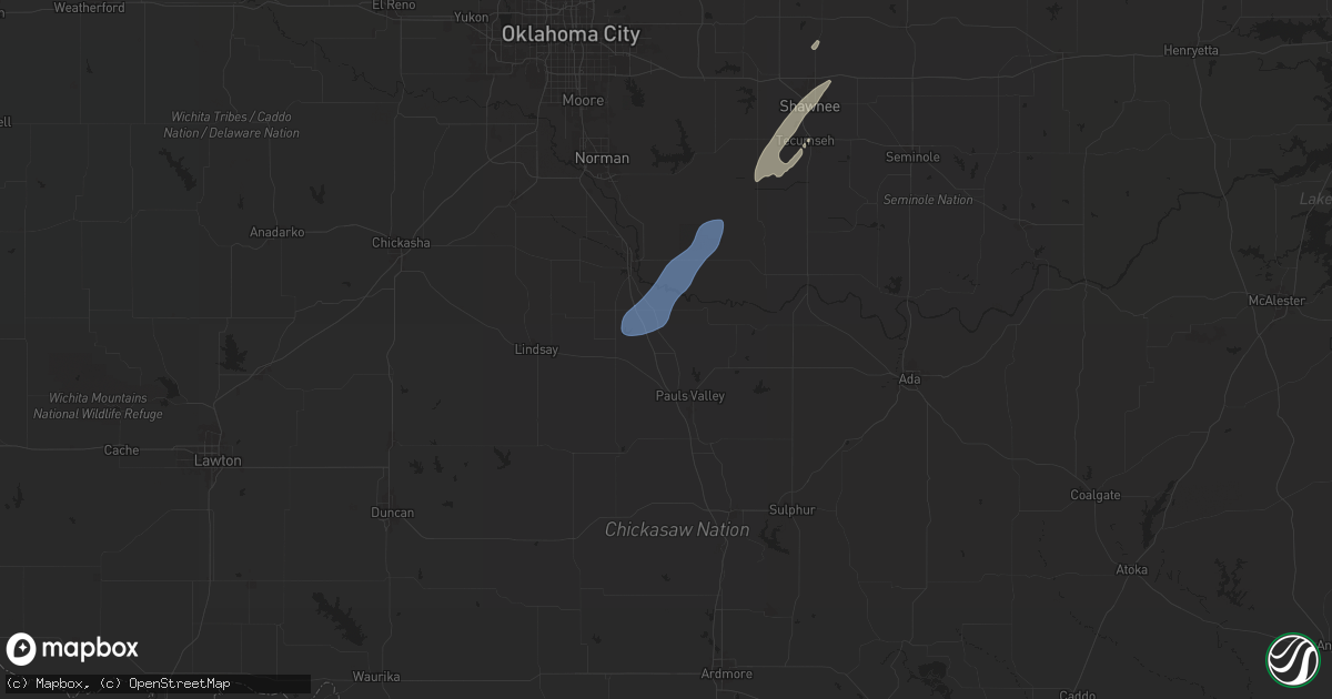 Hail map in Paoli, OK on November 4, 2024