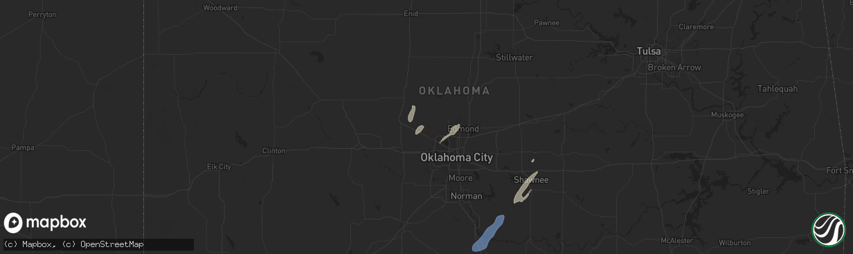 Hail map in Piedmont, OK on November 4, 2024