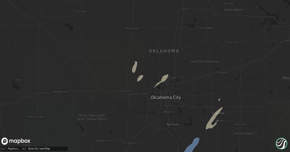Hail map in Piedmont, OK on November 4, 2024