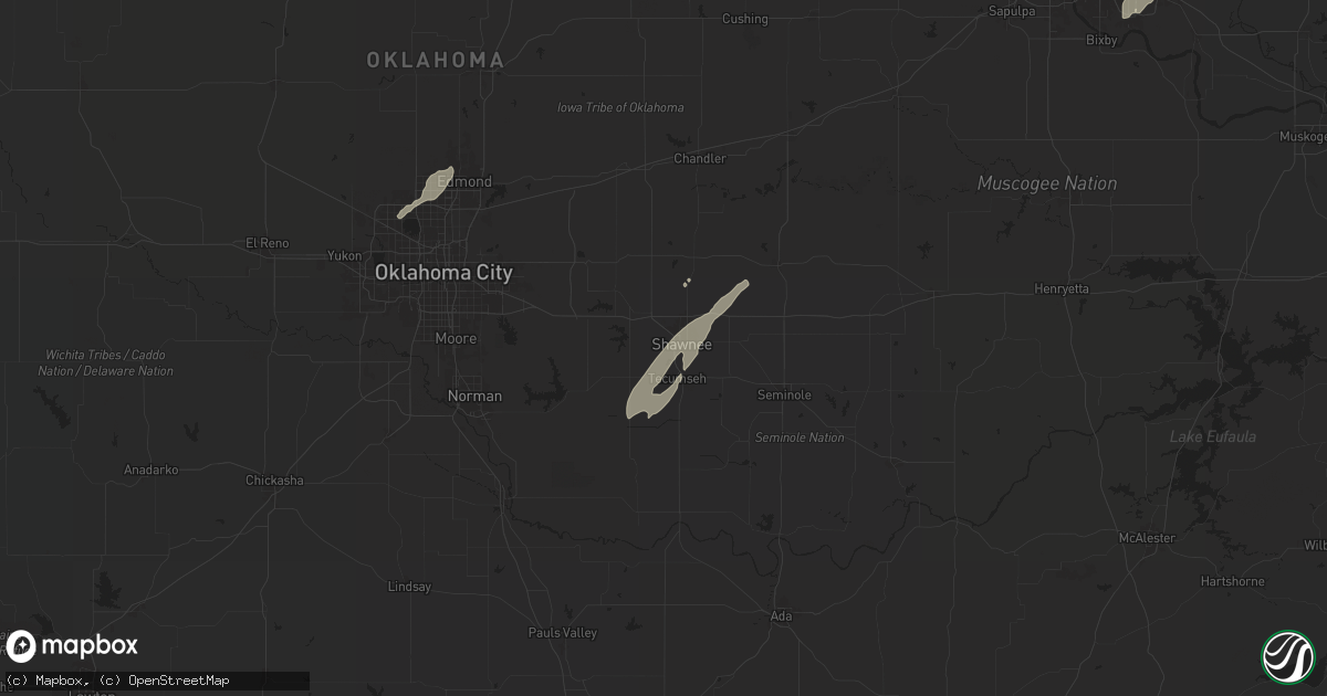 Hail map in Shawnee, OK on November 4, 2024