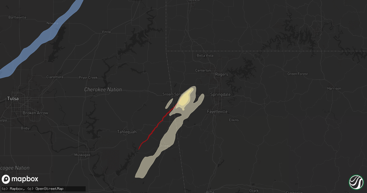 Hail map in Siloam Springs, AR on November 4, 2024