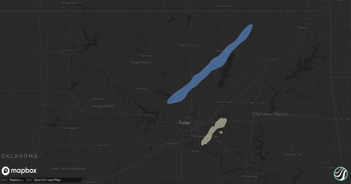 Hail map in Skiatook, OK on November 4, 2024