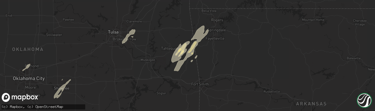 Hail map in Stilwell, OK on November 4, 2024