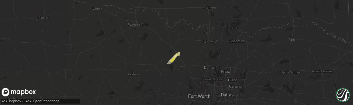 Hail map in Sunset, TX on November 4, 2024