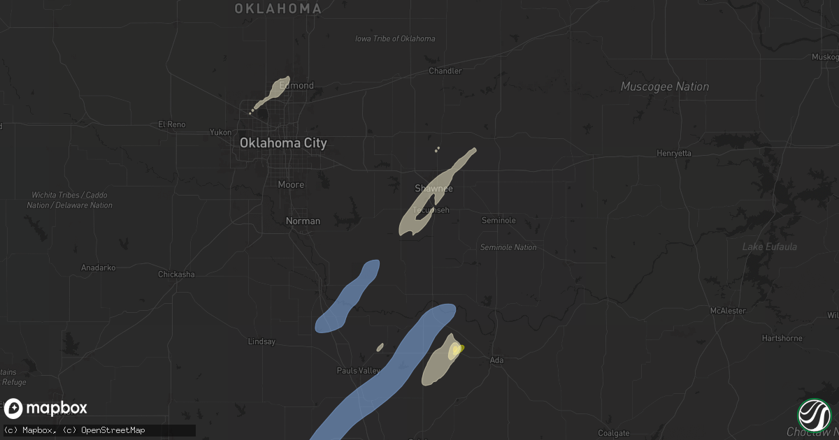 Hail map in Tecumseh, OK on November 4, 2024