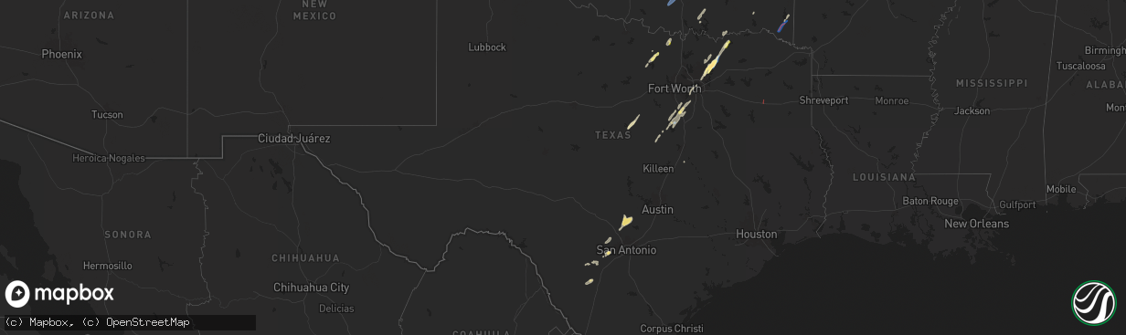 Hail map in Texas on November 4, 2024