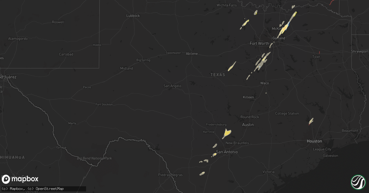 Hail map in Texas on November 4, 2024