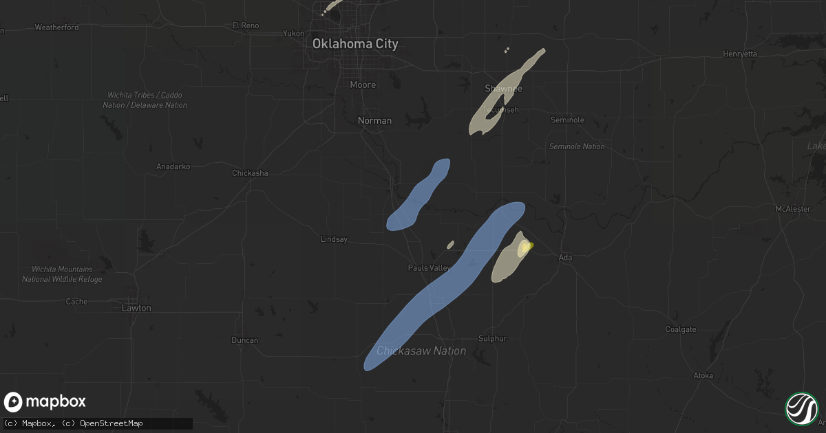 Hail map in Wayne, OK on November 4, 2024