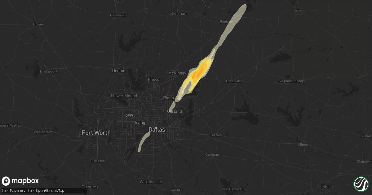 Hail map in Wylie, TX on November 4, 2024