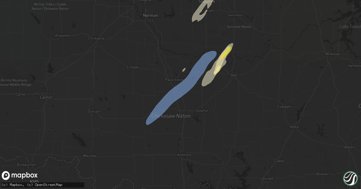 Hail map in Wynnewood, OK on November 4, 2024
