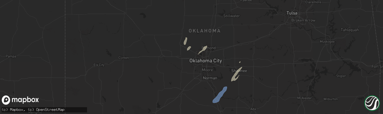 Hail map in Yukon, OK on November 4, 2024