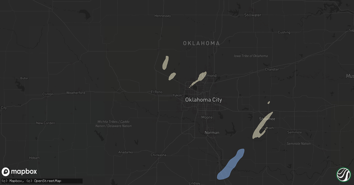 Hail map in Yukon, OK on November 4, 2024