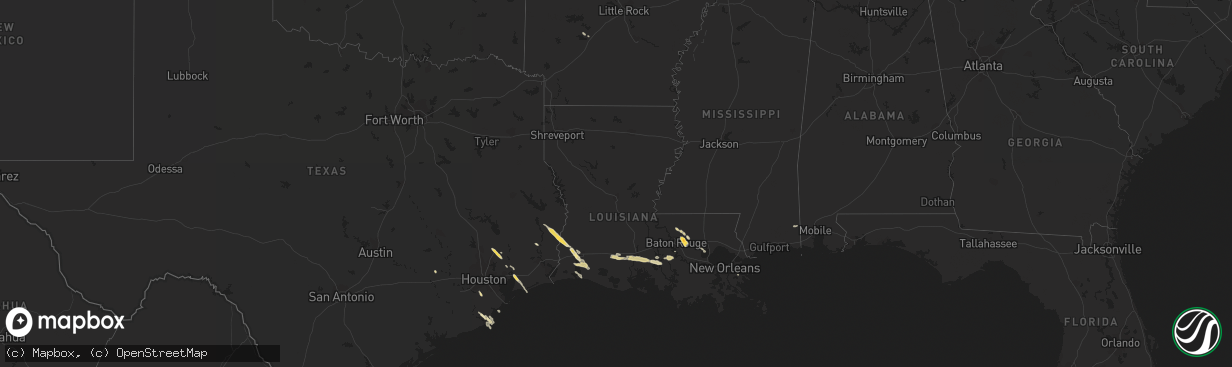 Hail map in Arkansas on November 5, 2012