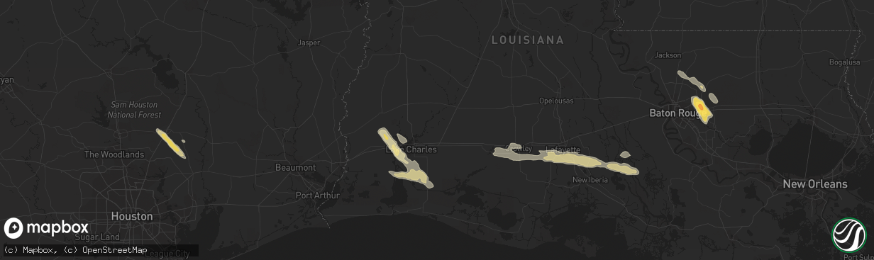 Hail map in Broussard, LA on November 5, 2012