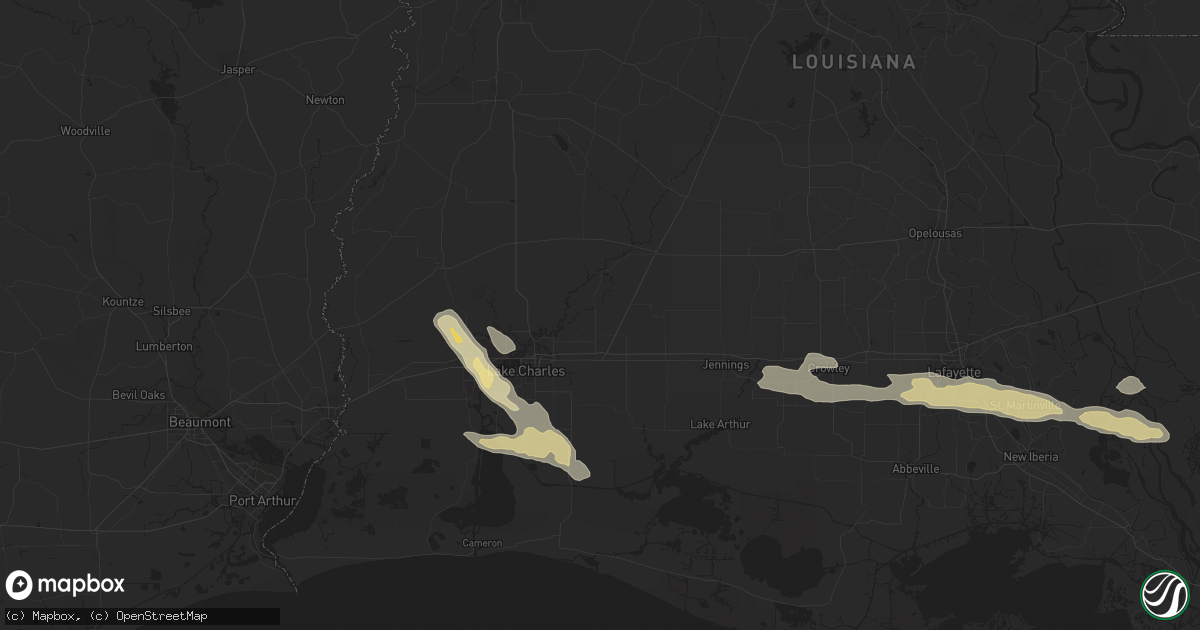 Hail map in Denham Springs, LA on November 5, 2012