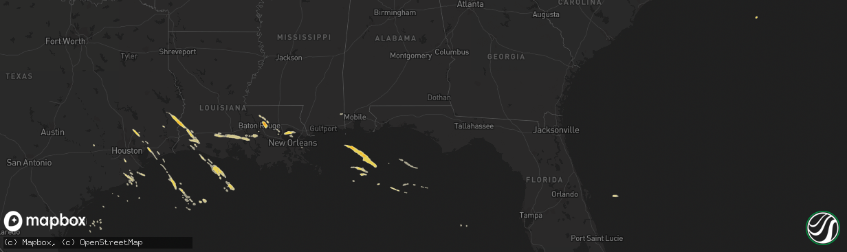 Hail map on November 5, 2012