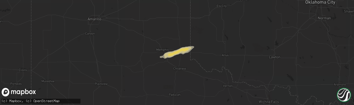 Hail map in Memphis, TX on November 5, 2013