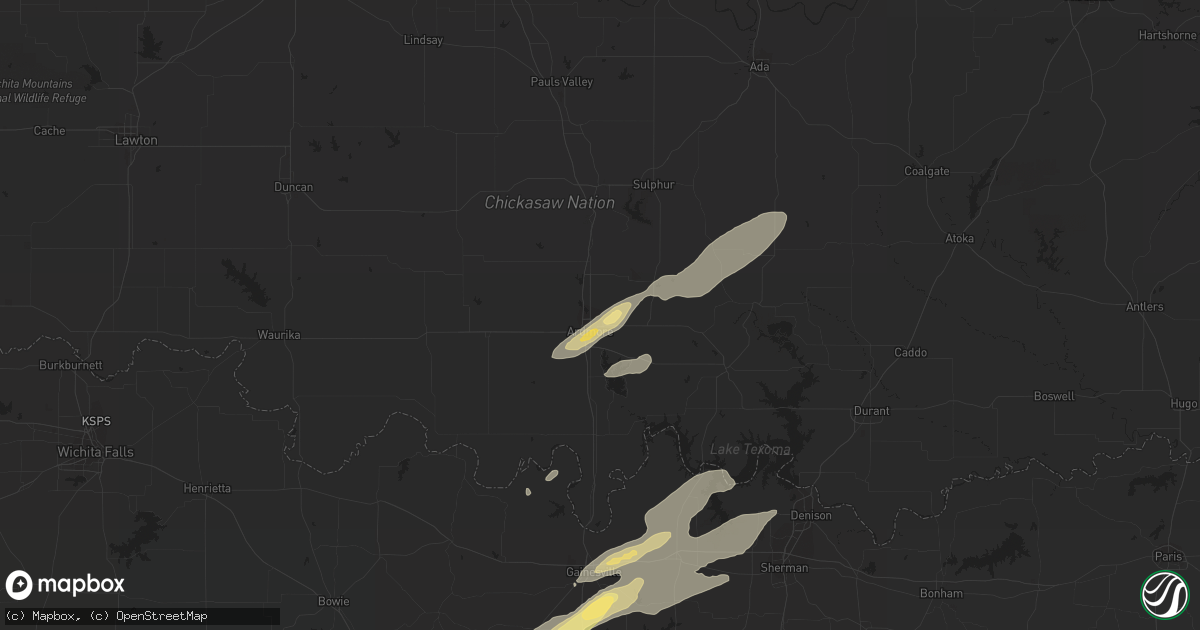 Hail map in Ardmore, OK on November 5, 2015