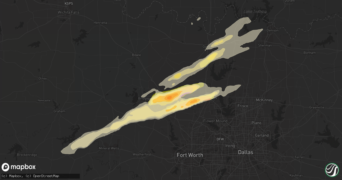 Hail map in Decatur, TX on November 5, 2015