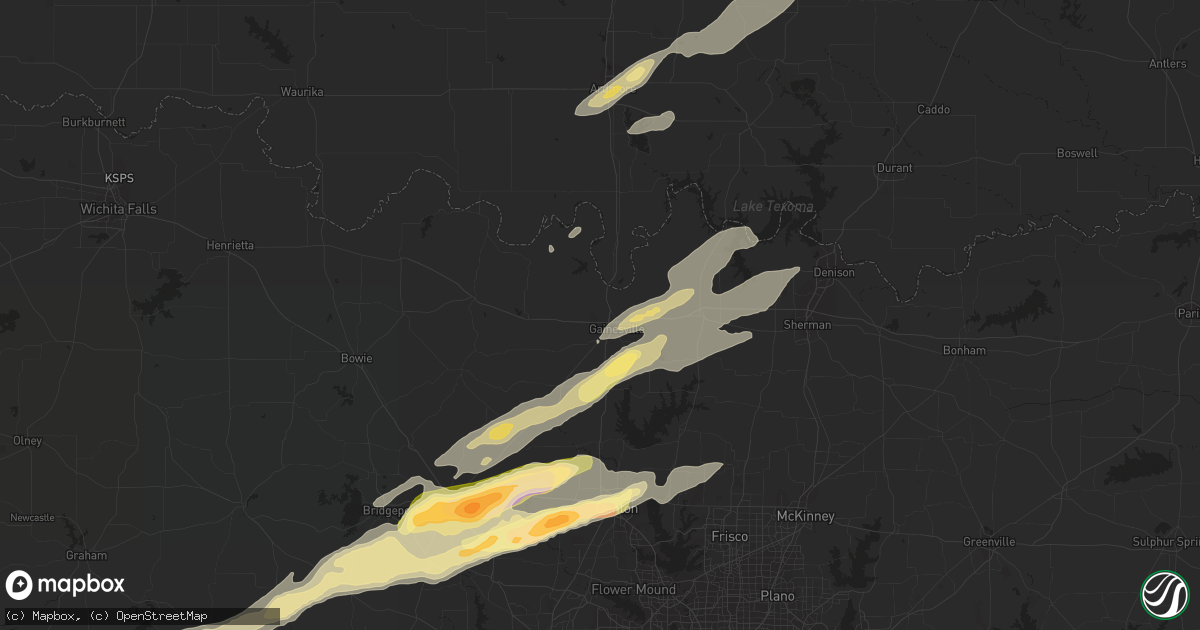 Hail map in Gainesville, TX on November 5, 2015