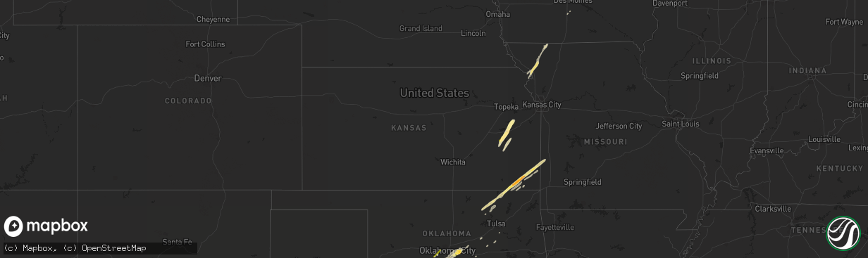 Hail map in Kansas on November 5, 2015