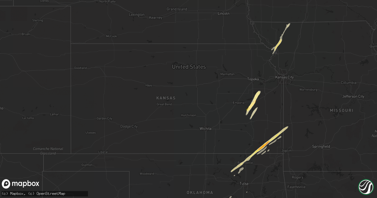 Hail map in Kansas on November 5, 2015