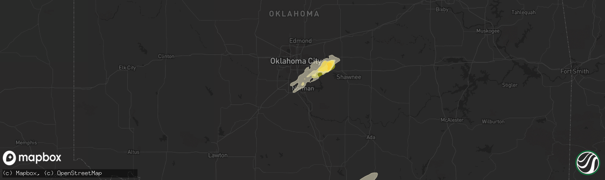 Hail map in Norman, OK on November 5, 2015