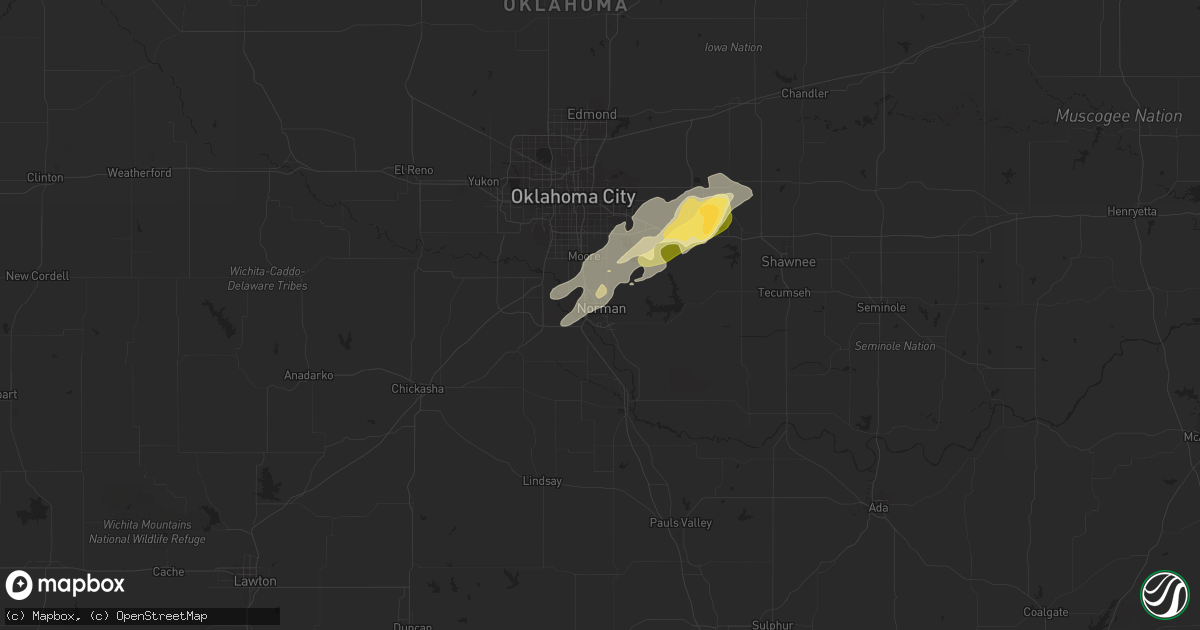 Hail map in Norman, OK on November 5, 2015