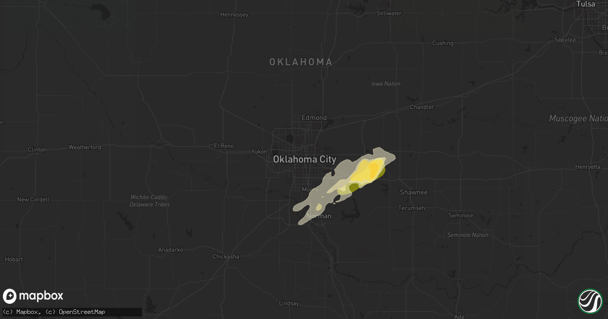 Hail map in Oklahoma City, OK on November 5, 2015