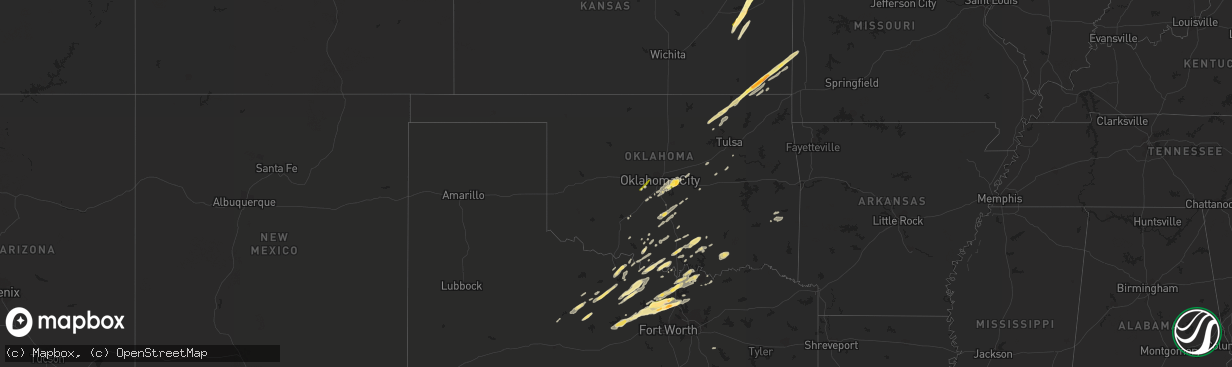 Hail map in Oklahoma on November 5, 2015