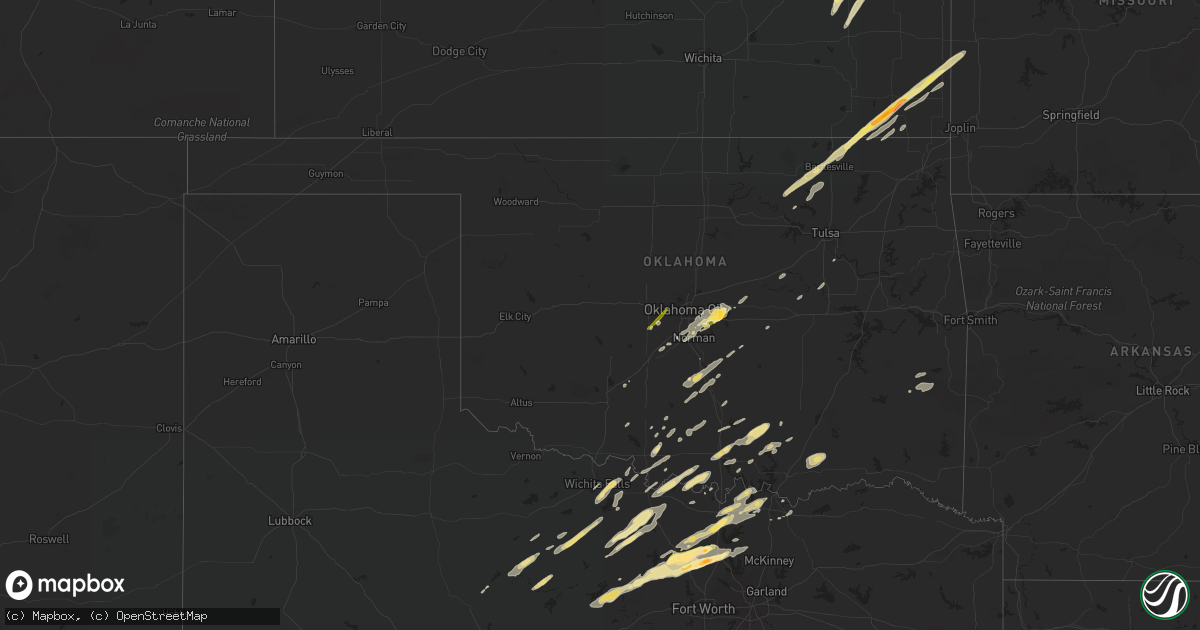 Hail map in Oklahoma on November 5, 2015