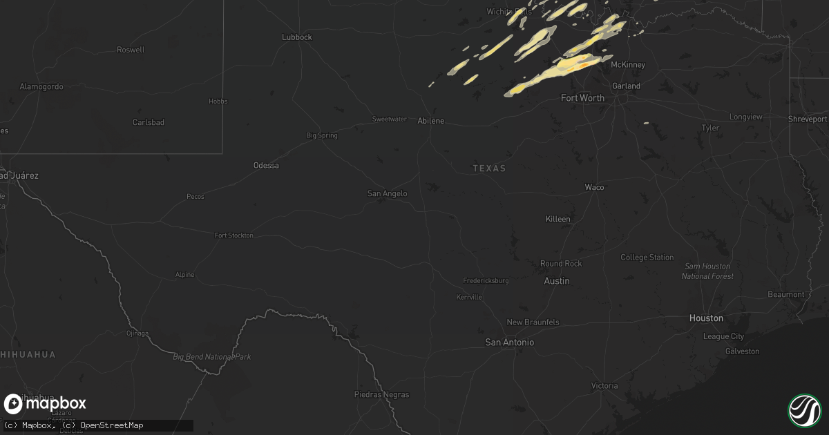 Hail map in Texas on November 5, 2015