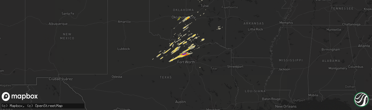 Hail map on November 5, 2015