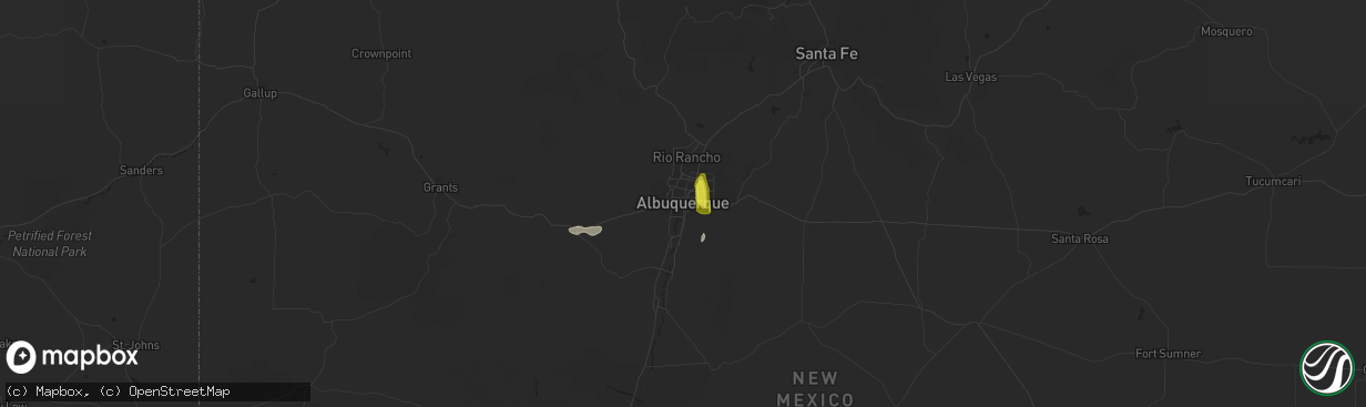 Hail map in Albuquerque, NM on November 5, 2016