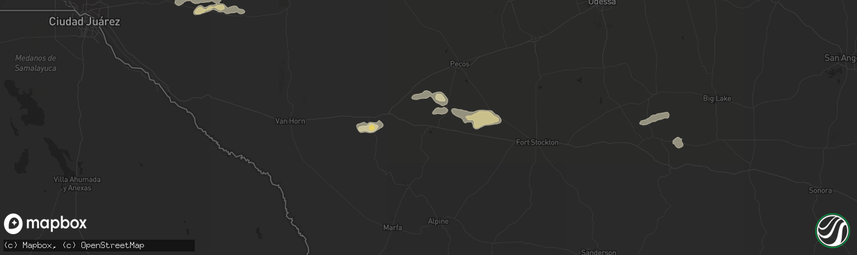 Hail map in Balmorhea, TX on November 5, 2016