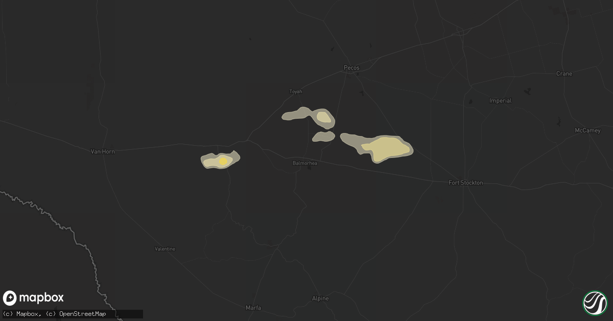 Hail map in Balmorhea, TX on November 5, 2016