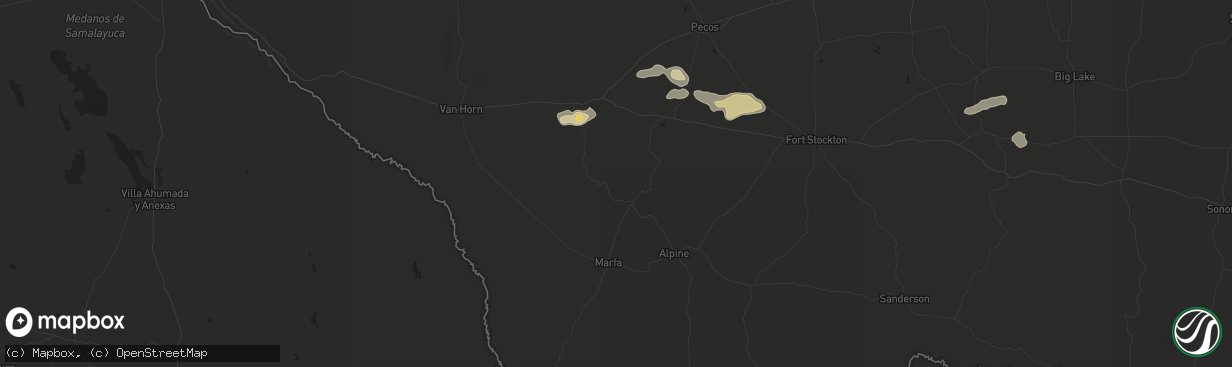 Hail map in Fort Davis, TX on November 5, 2016