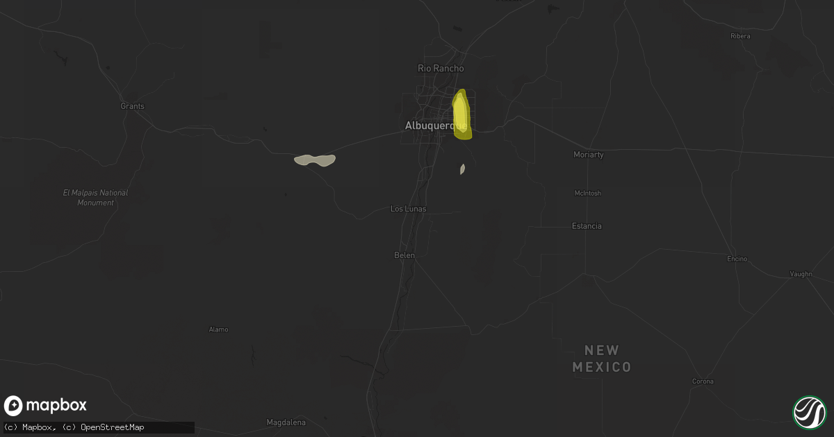 Hail map in Los Lunas, NM on November 5, 2016