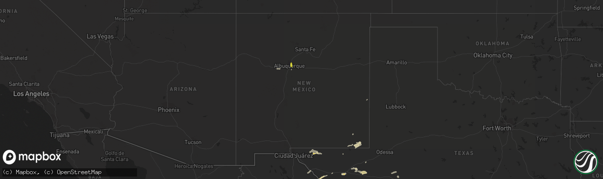 Hail map in New Mexico on November 5, 2016