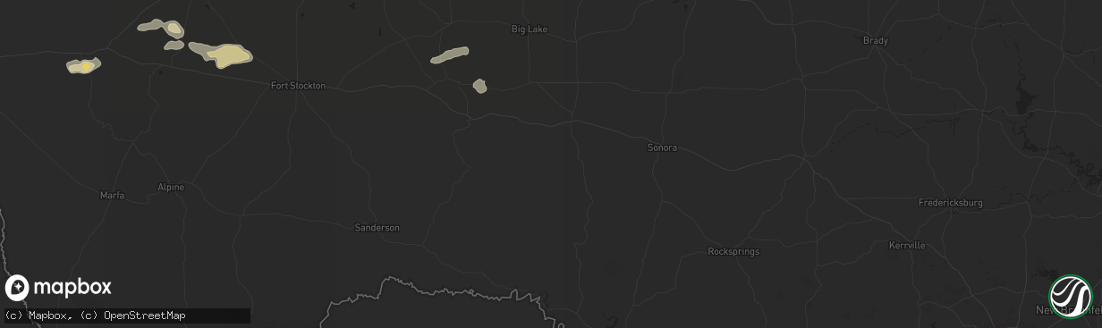 Hail map in Ozona, TX on November 5, 2016