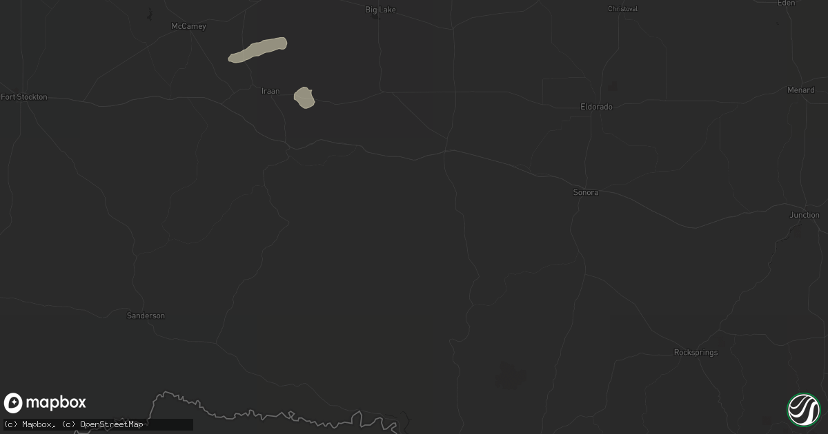 Hail map in Ozona, TX on November 5, 2016