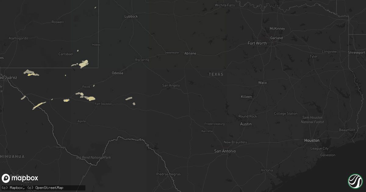 Hail map in Texas on November 5, 2016