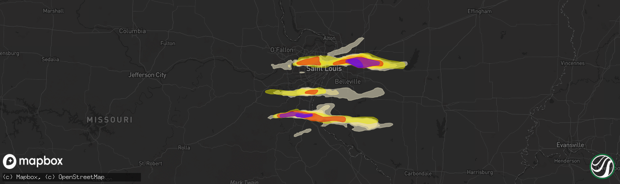 Hail map in Arnold, MO on November 5, 2017